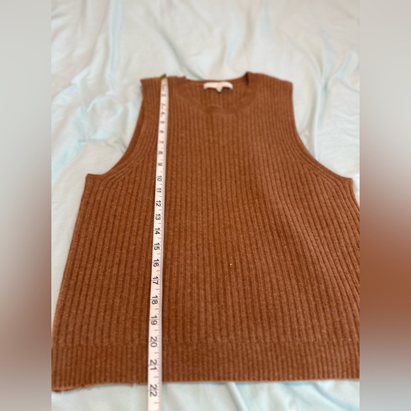 Naked Cashmere Women’s Sz:L Brown 100% Cashmere Ribbed V Neck Sweater Vest - Picture 4 of 11